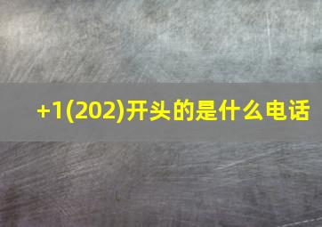 +1(202)开头的是什么电话