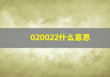 020022什么意思