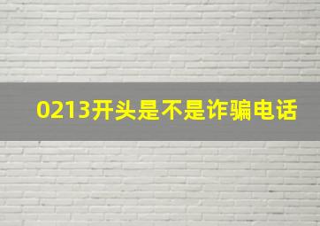 0213开头是不是诈骗电话