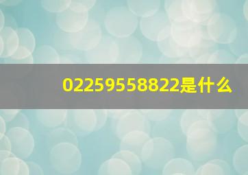 02259558822是什么