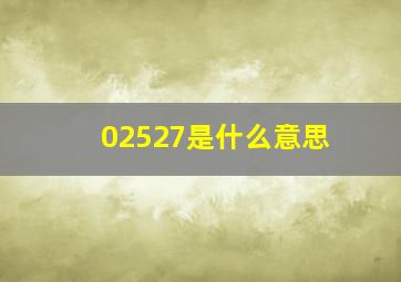 02527是什么意思