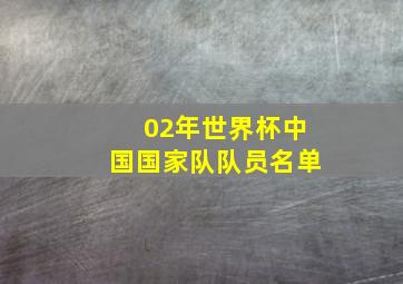 02年世界杯中国国家队队员名单