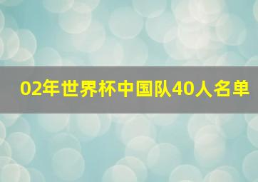 02年世界杯中国队40人名单