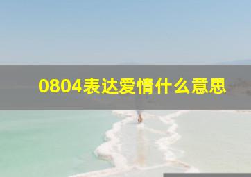 0804表达爱情什么意思