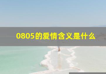 0805的爱情含义是什么