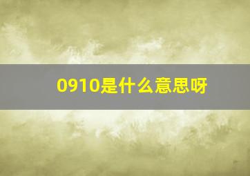 0910是什么意思呀