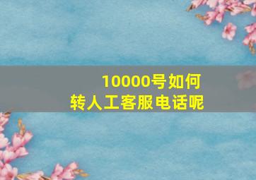 10000号如何转人工客服电话呢