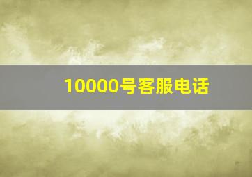 10000号客服电话