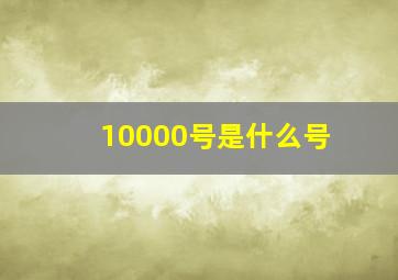 10000号是什么号