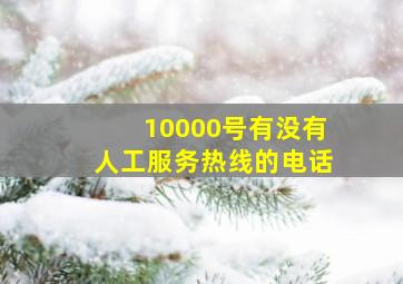 10000号有没有人工服务热线的电话