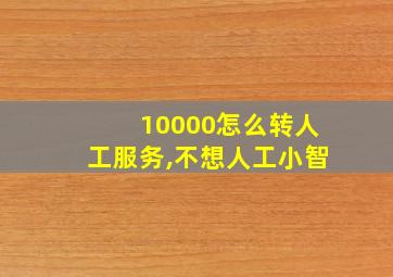 10000怎么转人工服务,不想人工小智