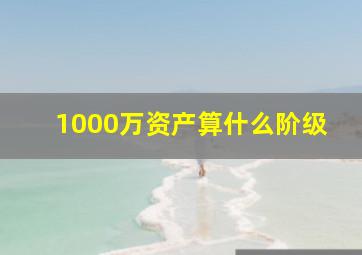 1000万资产算什么阶级