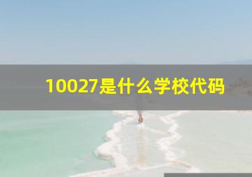 10027是什么学校代码