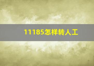 11185怎样转人工