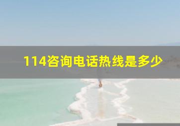 114咨询电话热线是多少