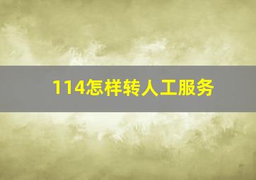 114怎样转人工服务