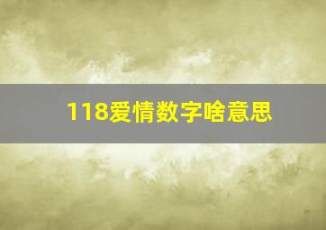 118爱情数字啥意思