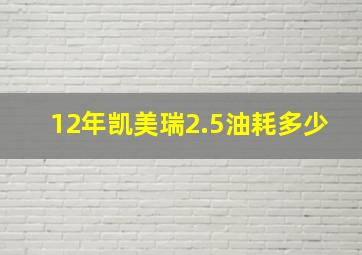 12年凯美瑞2.5油耗多少