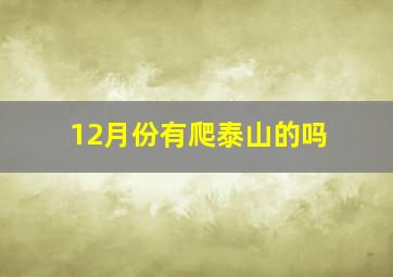 12月份有爬泰山的吗