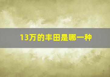 13万的丰田是哪一种