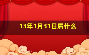 13年1月31日属什么