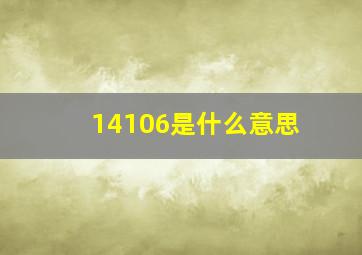 14106是什么意思