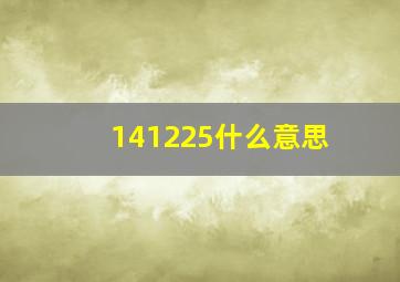 141225什么意思