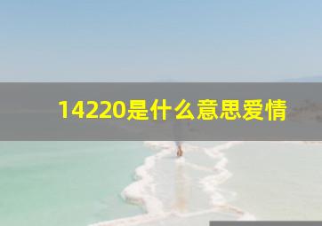 14220是什么意思爱情