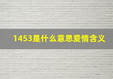 1453是什么意思爱情含义