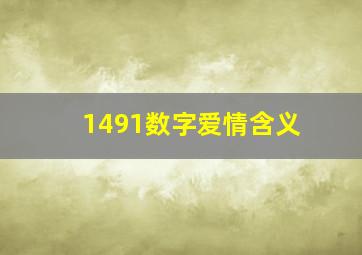 1491数字爱情含义