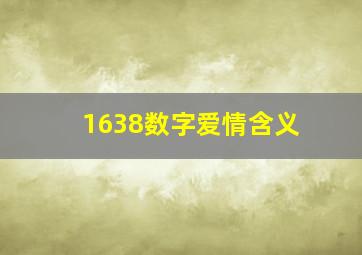 1638数字爱情含义