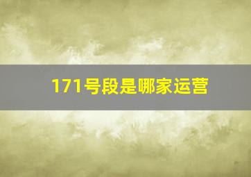 171号段是哪家运营