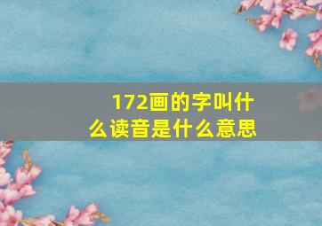 172画的字叫什么读音是什么意思