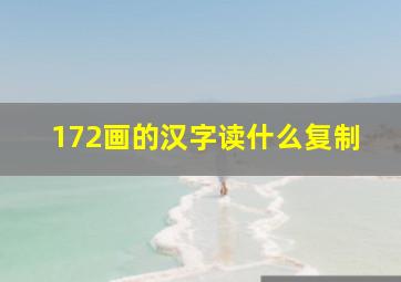 172画的汉字读什么复制