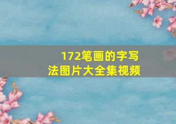 172笔画的字写法图片大全集视频