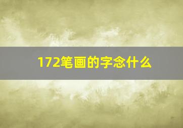 172笔画的字念什么