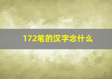 172笔的汉字念什么