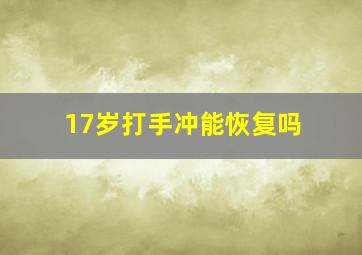 17岁打手冲能恢复吗