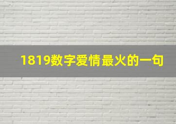 1819数字爱情最火的一句