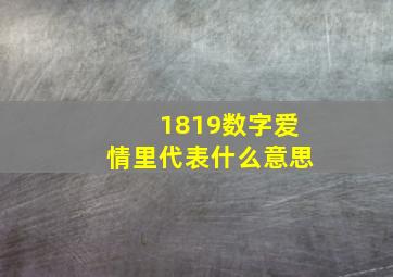 1819数字爱情里代表什么意思