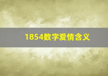 1854数字爱情含义