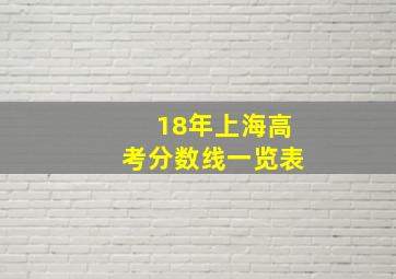 18年上海高考分数线一览表