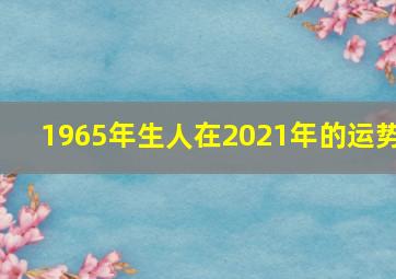 1965年生人在2021年的运势