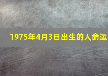 1975年4月3日出生的人命运