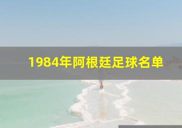 1984年阿根廷足球名单