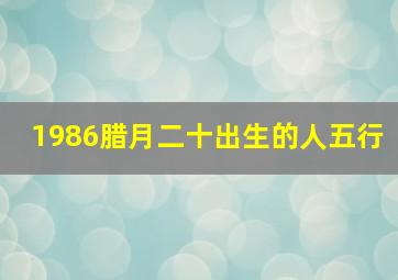 1986腊月二十出生的人五行