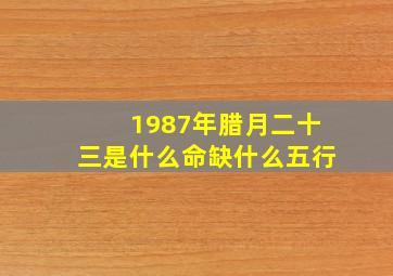 1987年腊月二十三是什么命缺什么五行