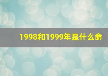 1998和1999年是什么命