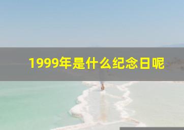 1999年是什么纪念日呢