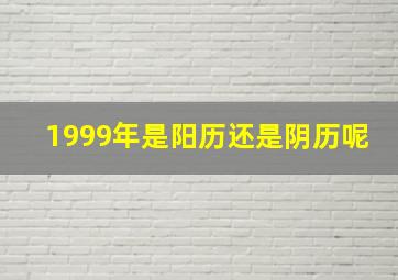 1999年是阳历还是阴历呢